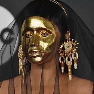 Schiaparelli Style Embellished Eye and Finger Earrings